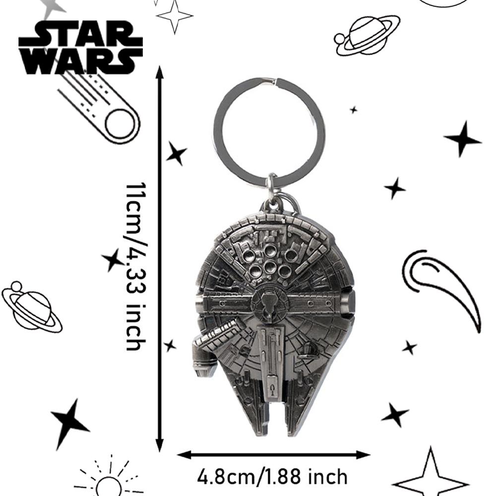 Star Wars Metal Keychain 1PC Officially Licensed Vehicles Astromech Droids Keyring Zinc Alloy Suitable Fans Gift Backpack Decor Bag Clip Pendant 3D Design Drop-proof Durable Accessory Collection Millennium Falcon X-Wing R2-D2 BB-8
