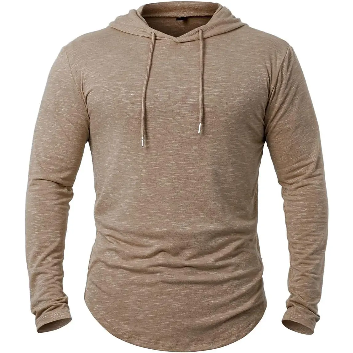 MANSDOUR Male Long-Sleeve Athletic Hoodie, Fitted Muscle Fit Cut Polyester Blend, Quick-Dry Pullover for Workout, Running, US Standards Casual Men's Top, All Seasons