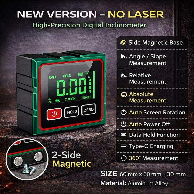 3-in-1 Magnetic Digital Laser Level & Angle Finder, Easy-to-Use 360° Alignment Tool for Newbies and Solo Dwellers, Essential Gadget for DIY Lovers and Professional Contractors 3-in-1 Magnetic Digital Laser Level & Angle Finder, Easy-to-Use 360° Alignment Tool for Newbies and Solo Dwellers, Essential Gadget for DIY Lovers and Professional Contractors