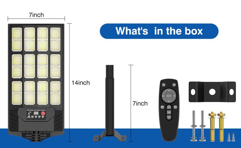 4Pack/2Pack Solar Street Lights Outdoor Waterproof 48000LM 320°Wide Angle Flood Light LED Solar Parking Light with Motion Sensor and Remote Control for Outdoor Streets Courtyards Parking Garages