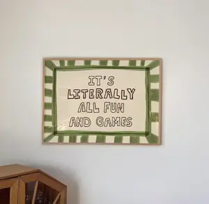 It’s Literally All Fun And Games Print, Dopamine Decor Playful Typography Wall Art Poster No Frame