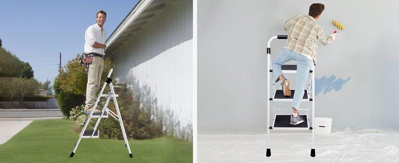 Step Ladder, 3 Sturdy Step Stool with Anti-Slip Pedal & Comfortable Handrail, 330lbs Capacity, Portable Heavy Duty Step Stool for Kitchen, Garage & Outdoor Use