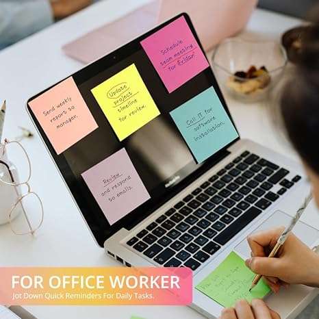 Sticky Notes, 12 Pads, 3x3 inches, Colorful Self-Stick Note Pads, Perfect for Office, Study, and Daily Life Organization - Soft Pastel