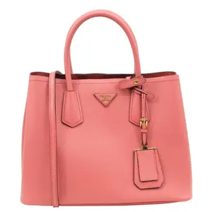 Pre-owned PRADA Leather Tote Bags Double Handle Saffiano Cuir Tote Bag Pink