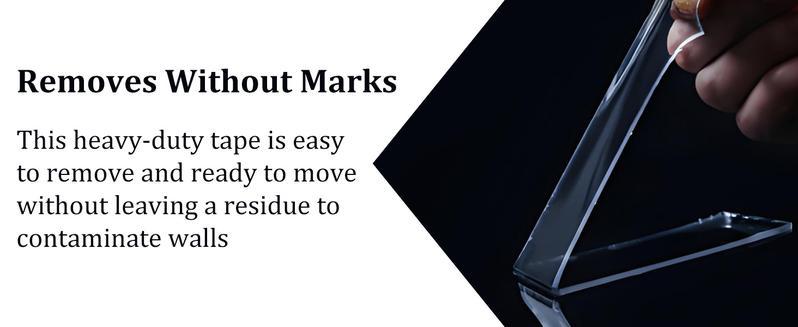 Nano Double-Sided Adhesive Tape, 9.85 ft Clear Heavy-Duty Mounting Tape, Holds Up to 2.2 lb, Reusable & Weather-Resistant for DIY Crafts and Car Accessories