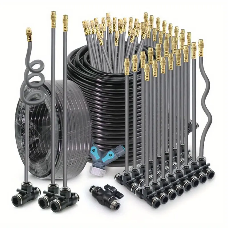 A 360 Degrees Flexible Misting Cooling System for Garden Irrigation, Suitable for Distances Between 5 to 30 Meters, Featuring a 1/4" Diameter And 4/6Mm Sprayer, Adjustable Watering System, Sprinklers for Yard, Garden Water Sprinklers
