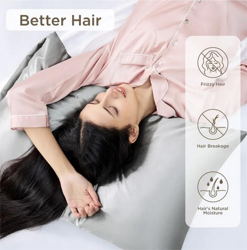 NTBAY 2 Pieces Silky Satin Pillowcases, Cozy Breathable and Ultra Soft, Antistatic Frictionless Skin-friendly and Anti-acne for Hair and Skin, Luxurious Pillow Cases with Envelope Closure, Room Decoration,, Springtok