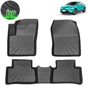 Floor Mats for Toyota C-HR 2018-2024 (Fit for Fuel), Custom Fit CHR Toyota Accessories All Weather Floor Liners TPE 2 Row, Black