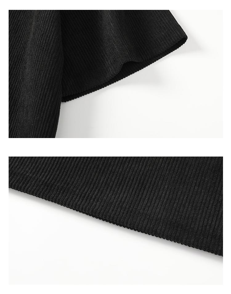 Men's Corduroy Solid Color Loose Fitting Round Neck Short Sleeve T-Shirt,unisex Casual Basics,Fashionable Versatile Streetwear,Minimalist Youth Street Style,Suitable For Daily Wear,Outdoor,For summer Menswear