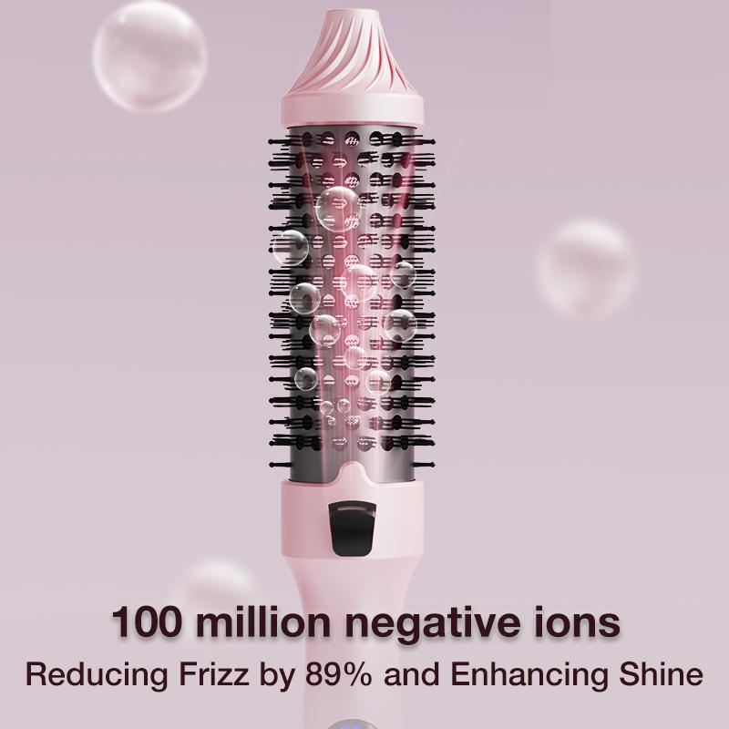 1.5” Ionic Heated Thermal Brush, 11 Temp Settings (110–210°C) – Pink