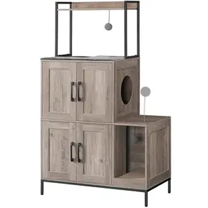 2-in-1 Hidden Cat Litter Box Enclosure Furniture | Modern Dual-Purpose Cat Cabinet products