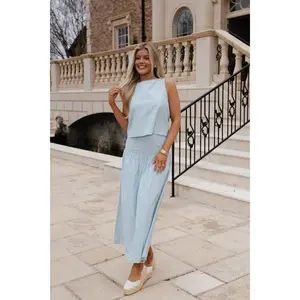 Porter Skirt Set-Baby Blue Sage