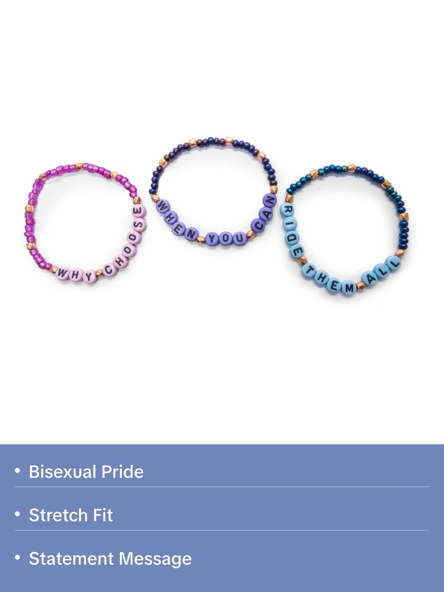 Bisexual Pride Stackable Bracelet Set