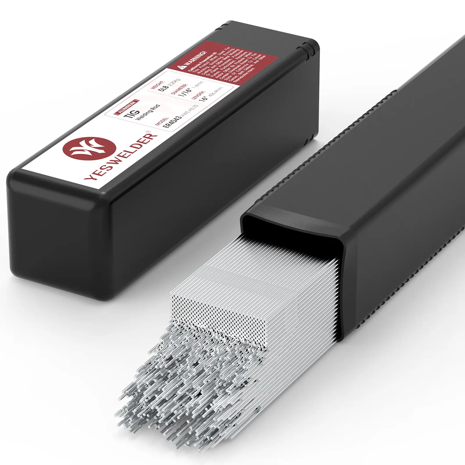 YESWELDER ER4043 Silicon Aluminum TIG Rods - 5LB, 1/16"/3/32"/1/8" x 16" Aluminum Wire Gas Welding Accessories for Argon Shielding Gas, Enhanced Fluidity Welding Accessories