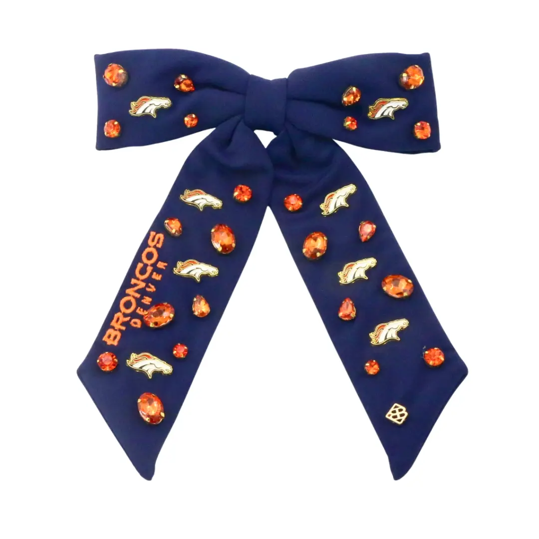 Denver Broncos Navy Bow Barrette