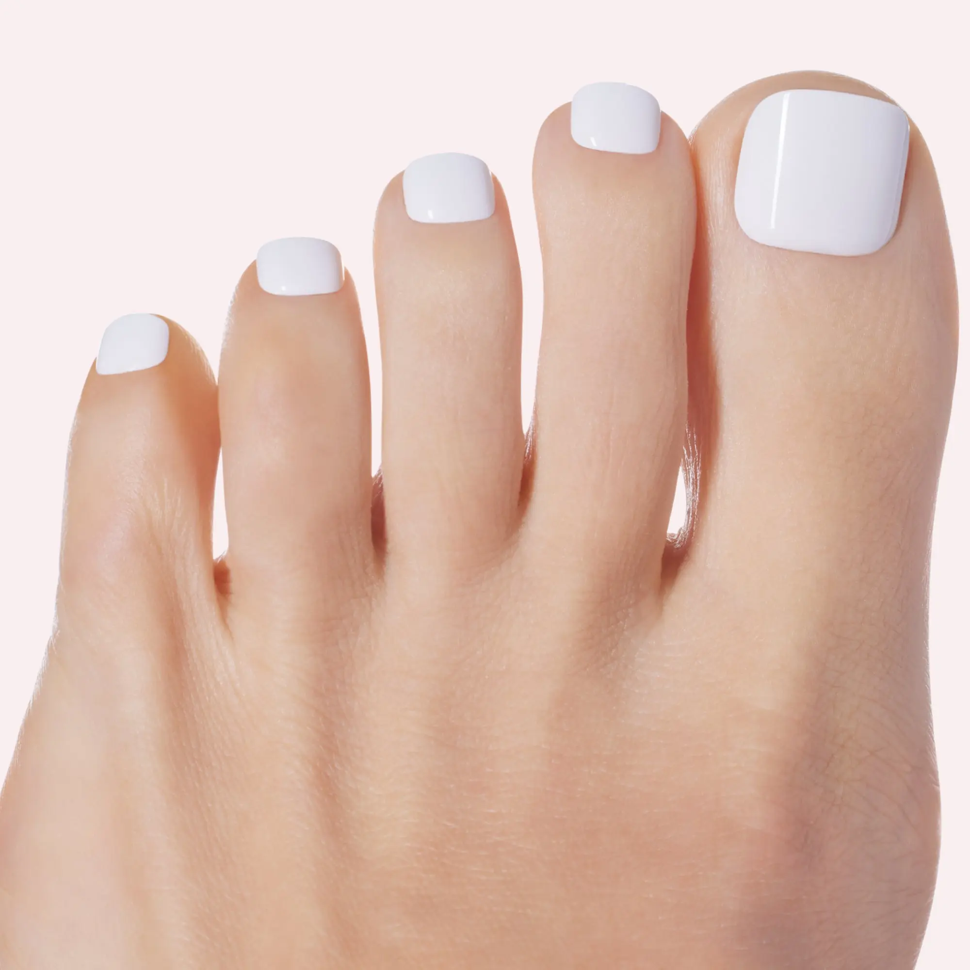 DASHING DIVA Blank Slate Pedicure Instant Press-Ons | White