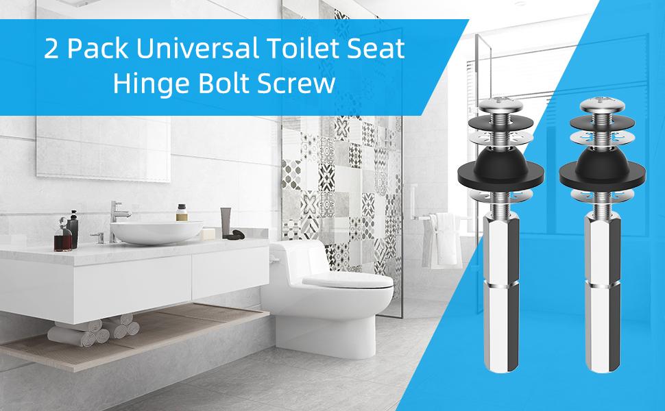 Hibbent 2 PCS Universal Toilet Seat Bolts Kit, Heavy Duty Stainless Steel Toilet Bolts with Extra Long Downlock Nuts Rubber Washers Gaskets, Easy to Install -Bathroom Toilet Repair Screw Hibbent 2 PCS Universal Toilet Seat Bolts Kit, Heavy Duty Stainless Steel Toilet Bolts with Extra Long Downlock Nuts Rubber Washers Gaskets, Easy to Install -Bathroom Toilet Repair Screw