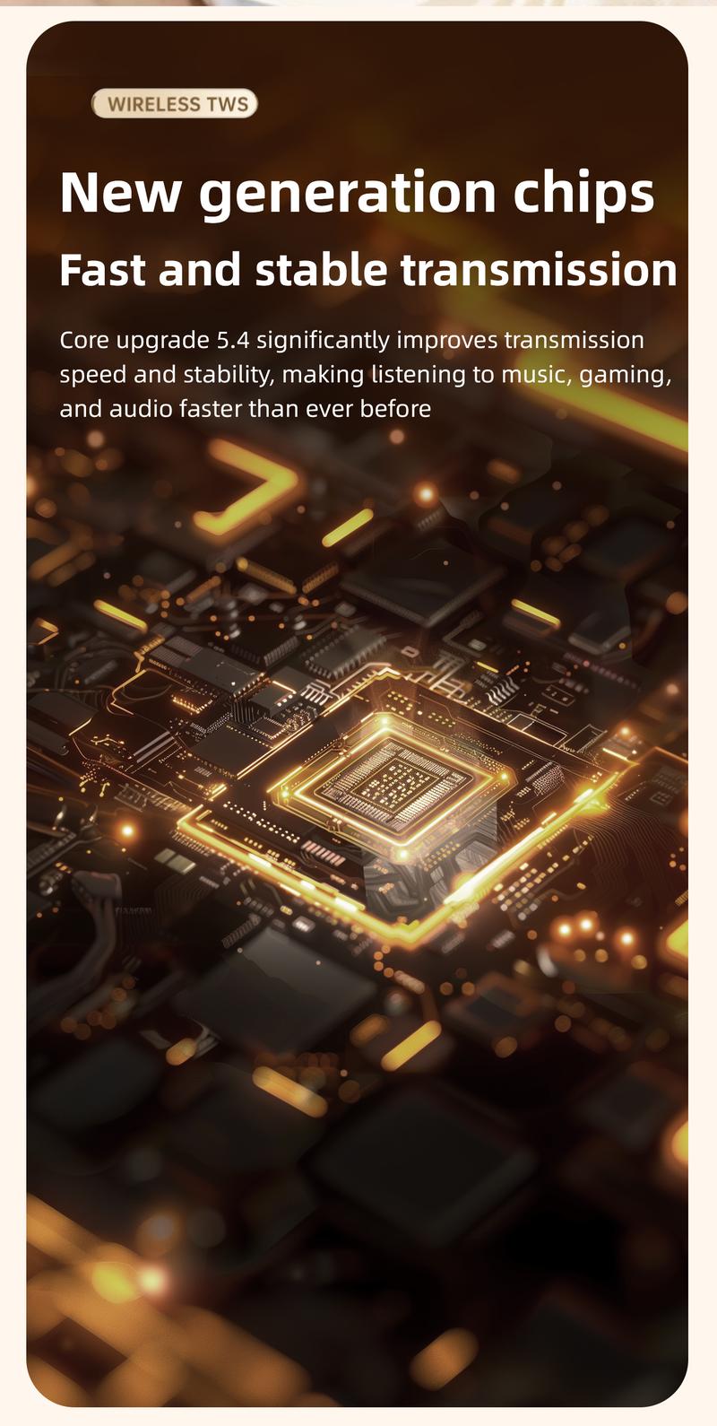 4-in-1 wireless earphones with LED display, stereo sound system, long battery life, transparent shell, couple's game gift, electronic earphones Earbud Wireless In-Ear Bluetooth Earphones