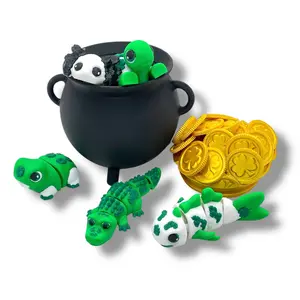 Festive Pot of Gold - Perfect Pocket Pal Mini Container -3d Printed Decor Artistic Figurine