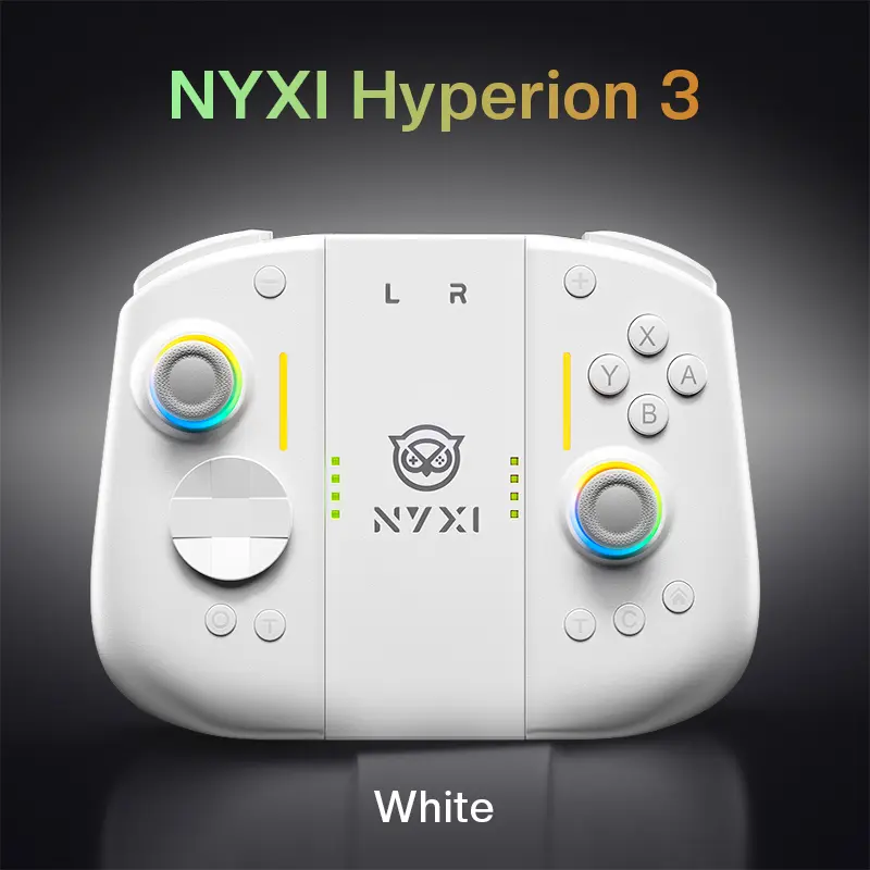 NYXI Hyperion 3 Switch 2 Controller White – World's First Third-Party Wireless Controller for Switch 2, Hall Effect Joystick, 9-Axis Gyro, Full Mechanical Buttons, Dual Back Buttons & Adjustable Vibration,back to school,back to school haul