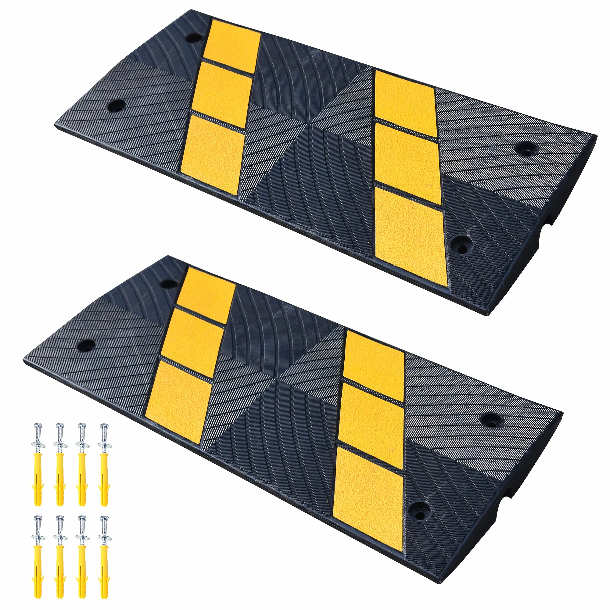 2-Pack 36" Heavy Duty Driveway Curb Ramp Set - Bolted Install Threshold Bridge for Car/Truck/Scooter, Wheelchair Mobility Aid - Perfect Gift for Seniors & People with Disabilities, Perfect Gift For Seniors And People With Disabilities