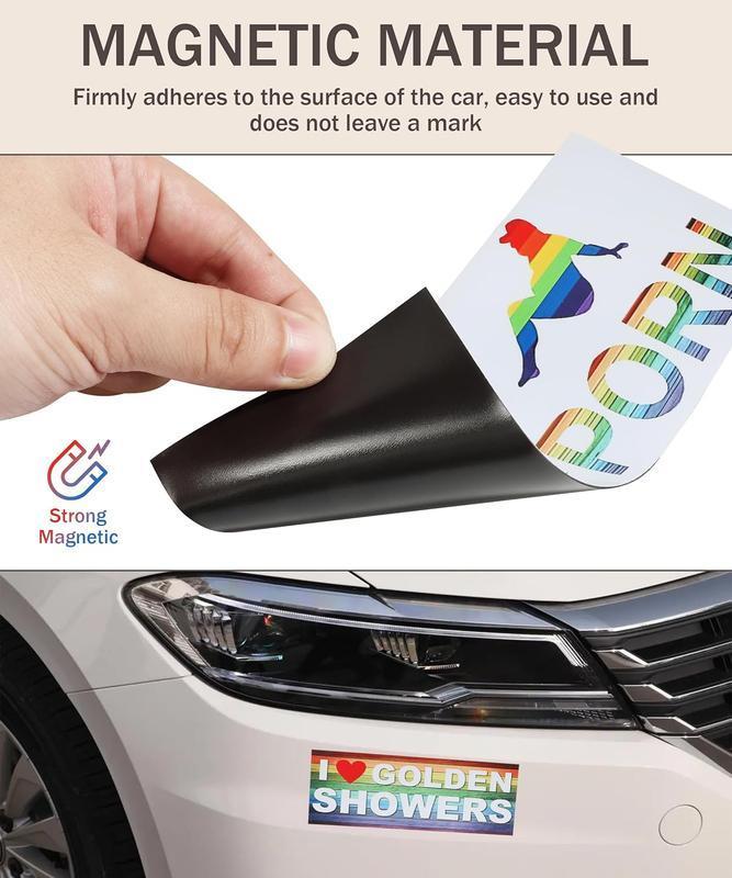 10 Pcs Bumper Decals Funny LGBT Stickers Rainbow Bumper Prank Car Stickers Colorful Car Accessories for Truck Vehicle Luggage Window Refrigerator