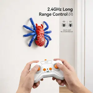 RC Spider Robot with Glowing LED Eyes – Remote Control Realistic Prank Toy, Mechanical Crawler for Kids Adults, Ultimate Gag Gift