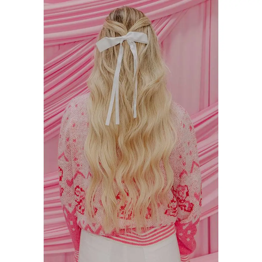 Darling Smile Bow Hair Clip in White