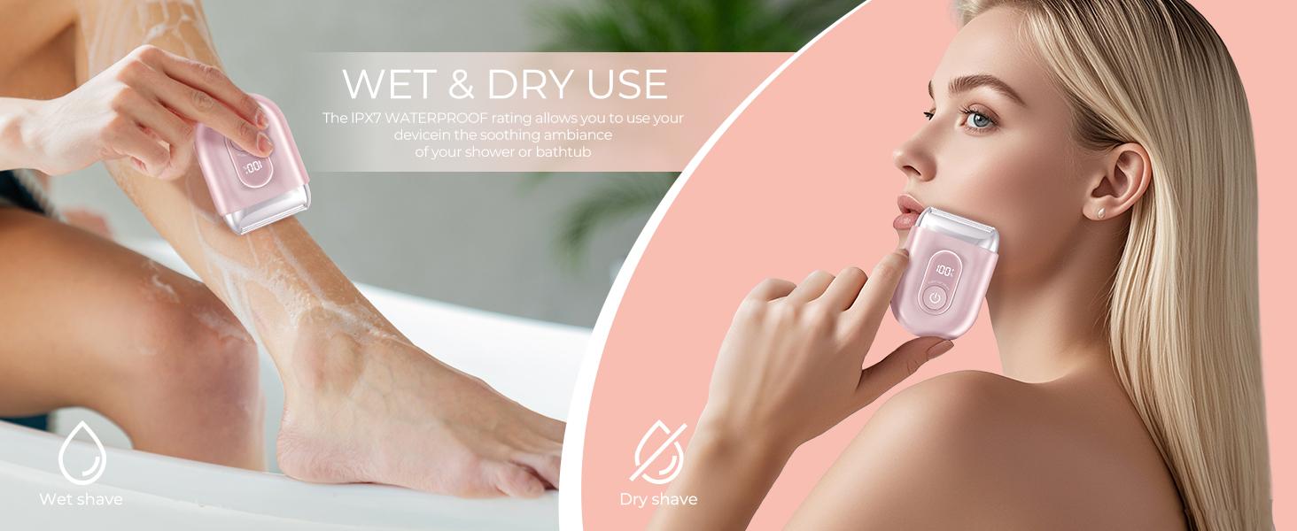 Akunbem Mini Electric Shaver for Women, Waterproof & Comfortable One-Button Long Lasting for Travel & Daily Use, 2025 New Beard Shaver