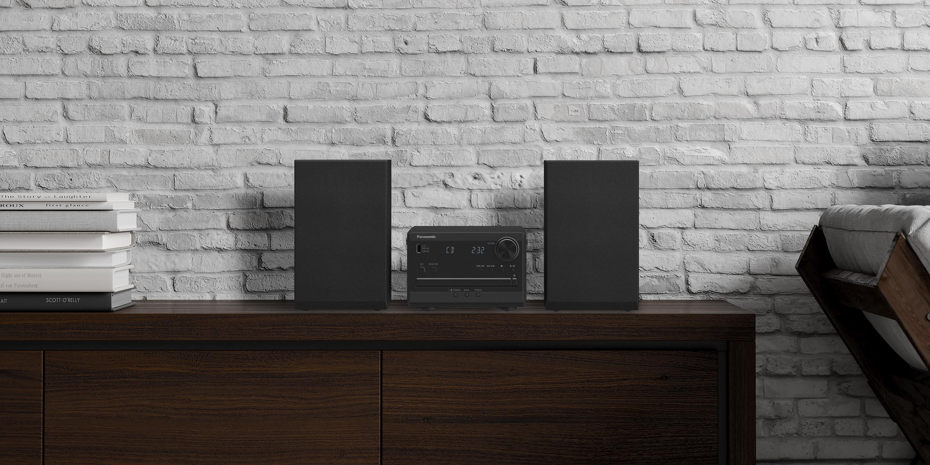 Panasonic Stereo System with CD, Bluetooth and Radio, 20W Panasonic Stereo System with CD, Bluetooth and Radio, 20W