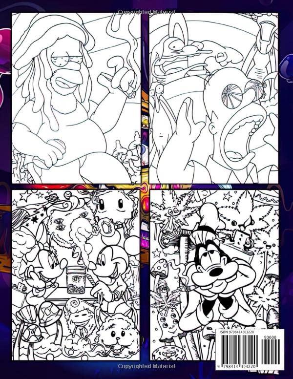 90's Cartoon Stoner Coloring Book for Adults