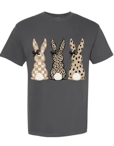 Leopard Bunny trio comfort colors T shirt