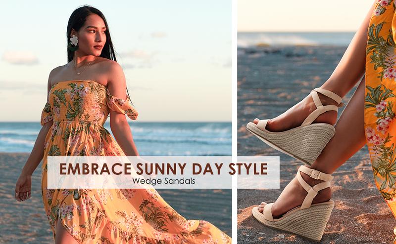 Dream Pairs Women's Open Toe Espadrille Platform Wedge Sandals Dream Pairs Women's Open Toe Espadrille Platform Wedge Sandals