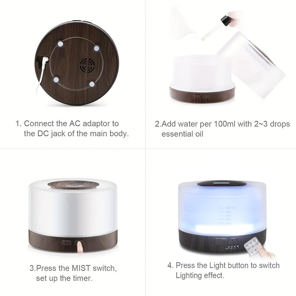 Essential Oil Diffuser 8-Hour Aromatherapy with Remote Control, 7-Color LED Lights, 4 Timer Settings for Home Smart Aromatherapy Diffuser Smart Fragrance Diffuser humidifier Drop Ultrasonic Diffuser auto-off to Medium Humidifier huni di cool mist air Essential Oil Diffuser 8-Hour Aromatherapy with Remote Control, 7-Color LED Lights, 4 Timer Settings for Home Smart Aromatherapy Diffuser Smart Fragrance Diffuser humidifier Drop Ultrasonic Diffuser auto-off to Medium Humidifier huni di cool mist air