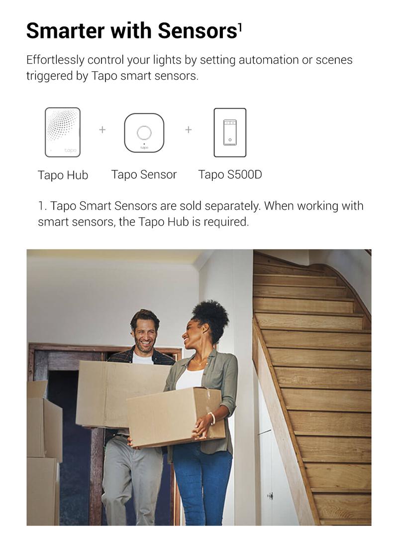 Tapo S500D (4-Pack) – Smart Dimmer Switch | Single Pole | Neutral Wire Required | 2.4 GHz Wi-Fi | Compatible with Alexa & Google Home | UL Certified | No Hub Needed | White