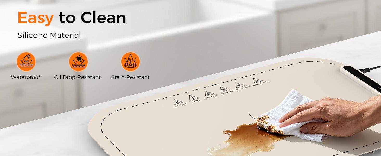 KISSAIR Roll-Up Silicone Food Warmer Mat | 3-Temper Settings (140°F-212°F) & Auto Shut-Off | Full-Surface Heater for Plates, Wine & Hands versatile food warmer