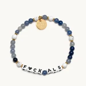 Little Words Project - F<3CK ALS Bracelet – Giveback Collection, Stone Beaded Design, Trackable Kindness Bracelet – Choose Your Size