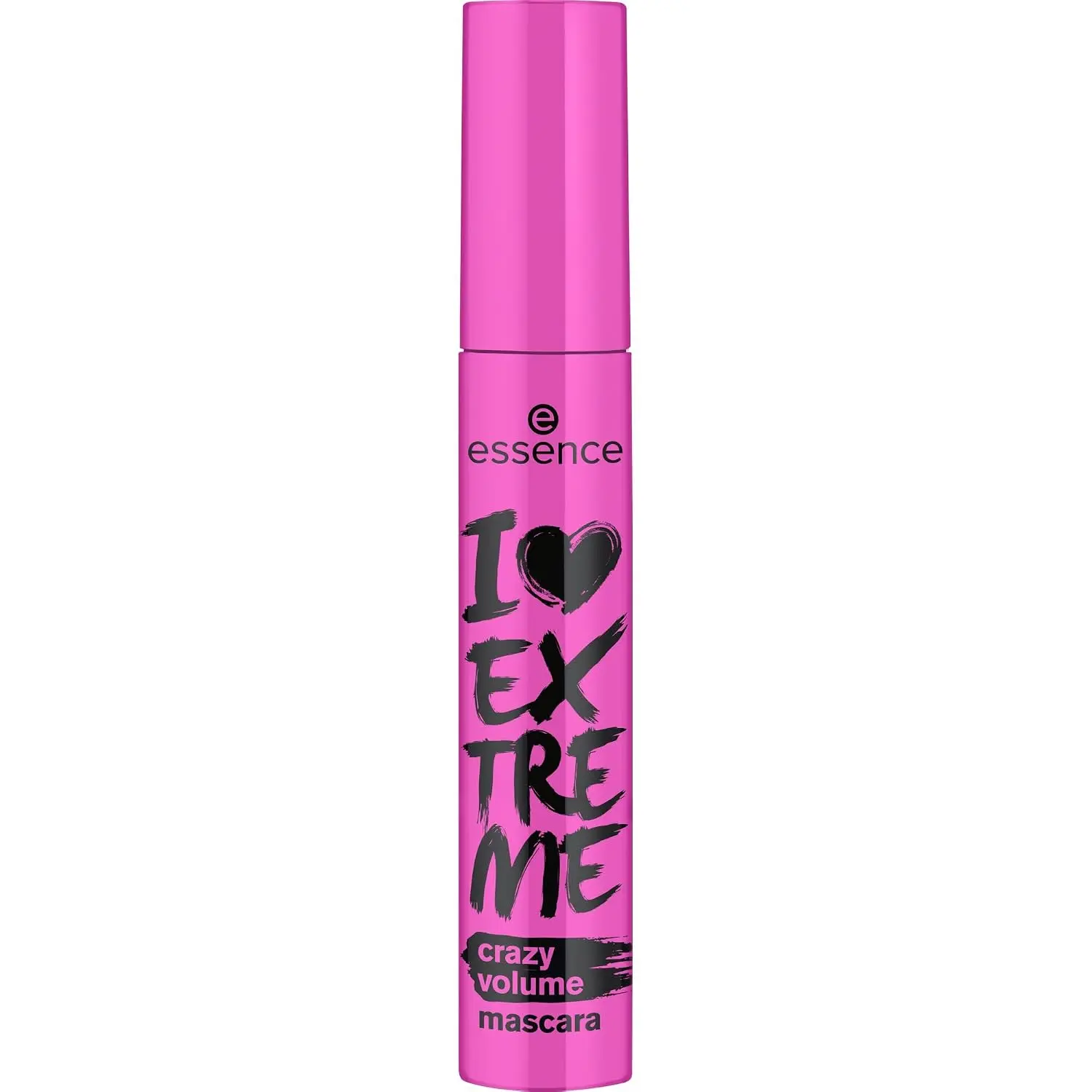 essence I Love Extreme Crazy Volume Mascara, Ultra Black Mascara for Thick, Long Lashes, Volumizing & Lengthening, Fiber Brush, Flake-Free, Vegan, Cruelty-Free, Paraben-Free Cosmetic Makeup