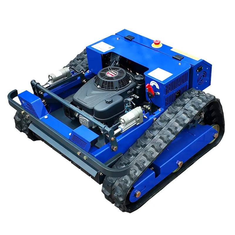 AWY-550 EPA-Certified Commercial Smart Lawn Mower, Self-Propelled Remote Control Robot Grass Cutter with Rugged Crawler Tracks for 45° Slope Mowing