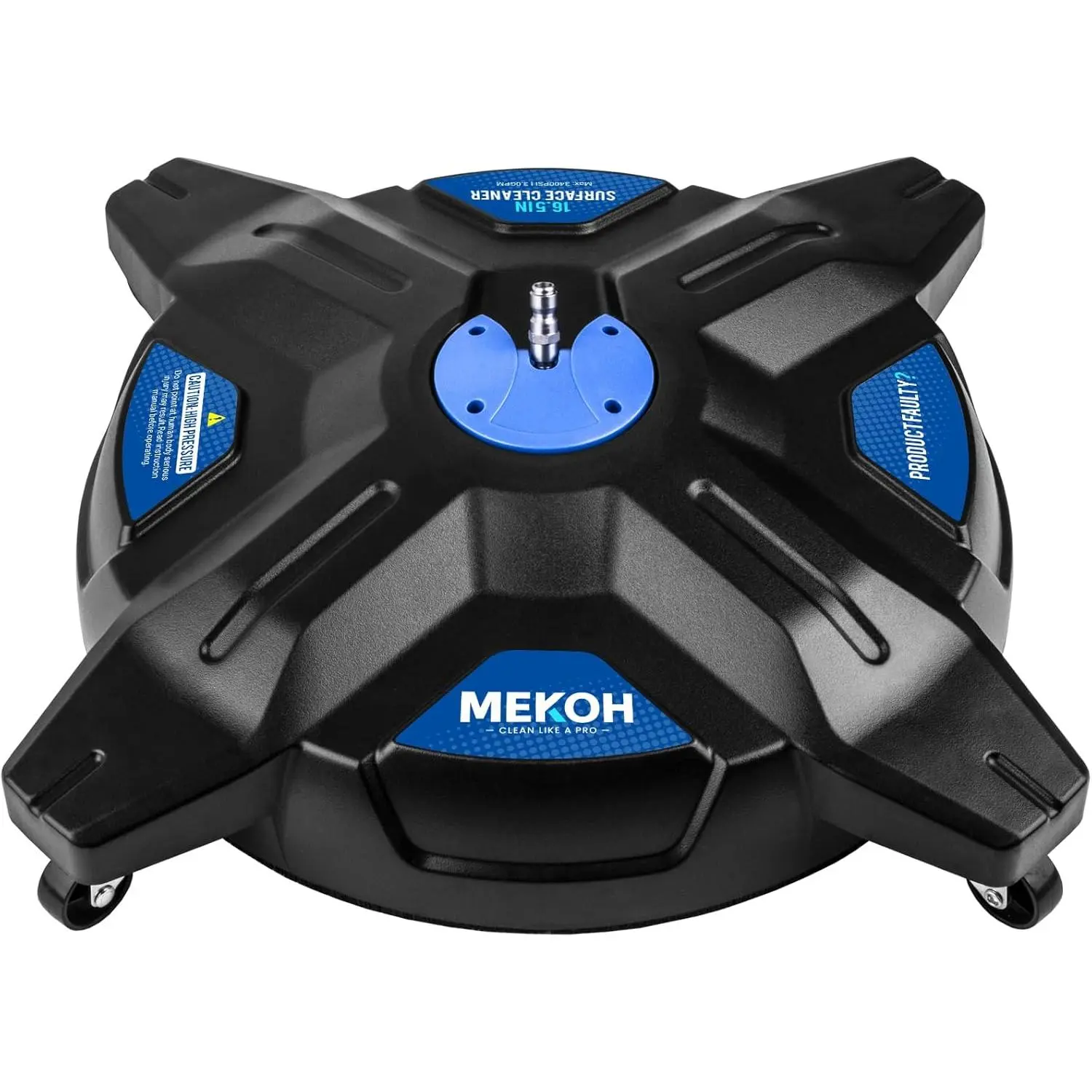 MEKOH 16.5” Pressure Washer Surface Cleaner, Large Lightweight Driveway Pressure Washer Attachment 3600PSI, 4 Caster Wheels, 1/4” Quick Connect, Universal Gas & Electric Power Washer Surface Cleaner campingessentials High Pressure Washer Pressure Washer J