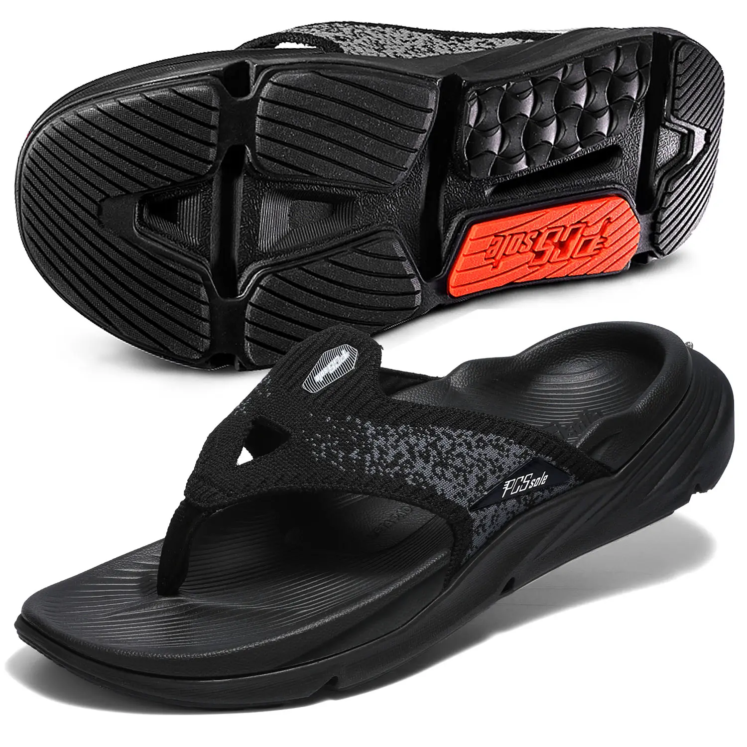 PCSsole Plantar Fasciitis Sandals for Men - High Arch Support Flip Flops with Comfort Cushion & Rubber Sole - Recovery Thong Orthotic Sandals for Foot Pain - Flat Feet - Arch Pain - Heel Pain TikTokShopHolidayHaul tiktokshopspringglowup