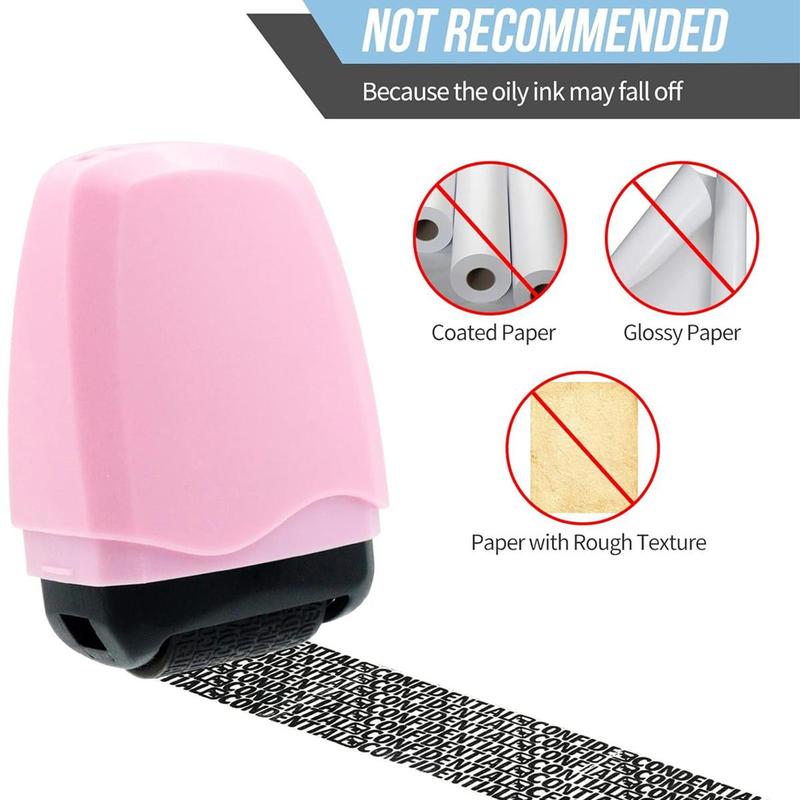 PUKEGM Identity Theft Protection Roller Stamp,1 Count Confidential Roller Stamp,Anti Theft,Privacy & Security Stamp,Designed  ID Account Data Address Security,Home & Office Mailing Essential