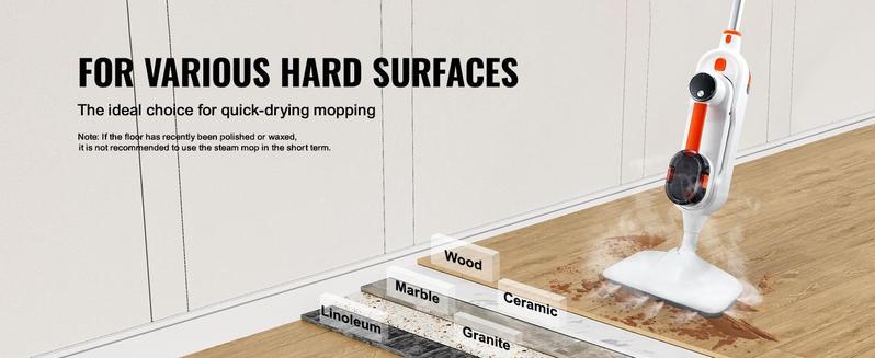 VEVOR Steam Mop Sweeper, 8-in-1 Hard Wood Floor Cleaner with 7 Replaceable Brush Heads, for Various Hard Floors, Like Ceramic, Granite, Marble, Linoleum, Natural Floor Mop with 2 pcs Machine VEVOR Steam Mop Sweeper, 8-in-1 Hard Wood Floor Cleaner with 7 Replaceable Brush Heads, for Various Hard Floors, Like Ceramic, Granite, Marble, Linoleum, Natural Floor Mop with 2 pcs Machine