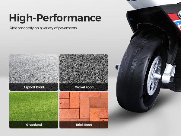 【Sophia & William】12V Kids Electric Motorcycle, Licensed BMW, Ride on Toy for Toddlers Battery Powered 3-Wheel Stable Design with Horn, Music & LED Lights