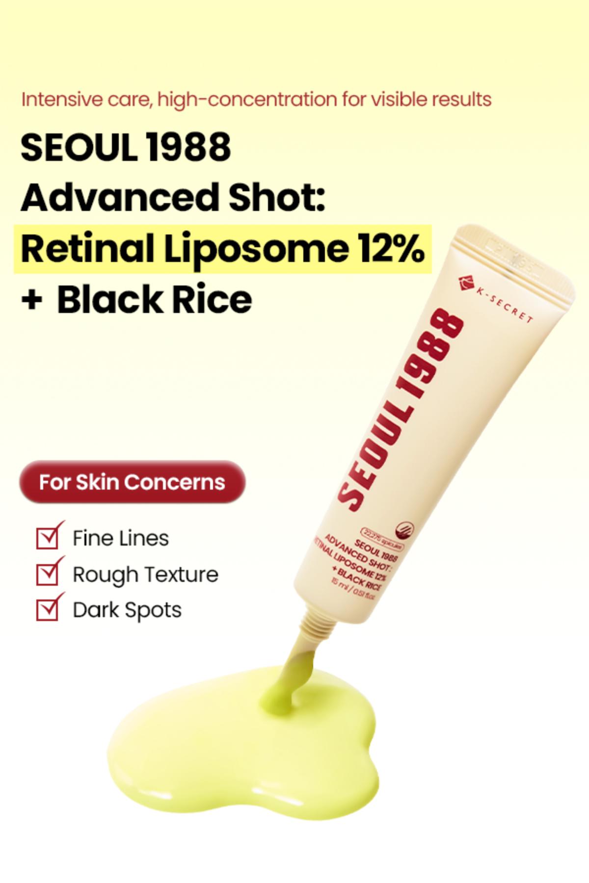 [KSECRET Official] SEOUL 1988 Retinal Advanced Shot (15ml / 0.51 fl oz) | Formulated with 22,275 Spicules and Advanced Retinal Liposome 12%
