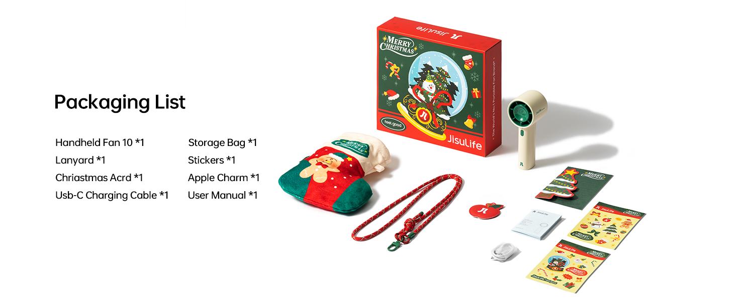 Jisulife Handheld Turbo Fan 5000mAh Rechargeable Portable Fans Up to 28 Hours Cooling 5 Speed Strong Wind Personal Mini Fan for Christmas Blackfriday Travel Outdoor Camping Beach Makeup