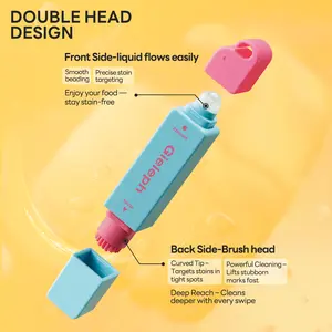 Gieleph Instant Stain Remover Pen for Clothes & Bags Portable Dual-head Quick Dry Cleaning Pen for Coffee Oil Makeup Food Dopamine-inducing Cute Accessories Included