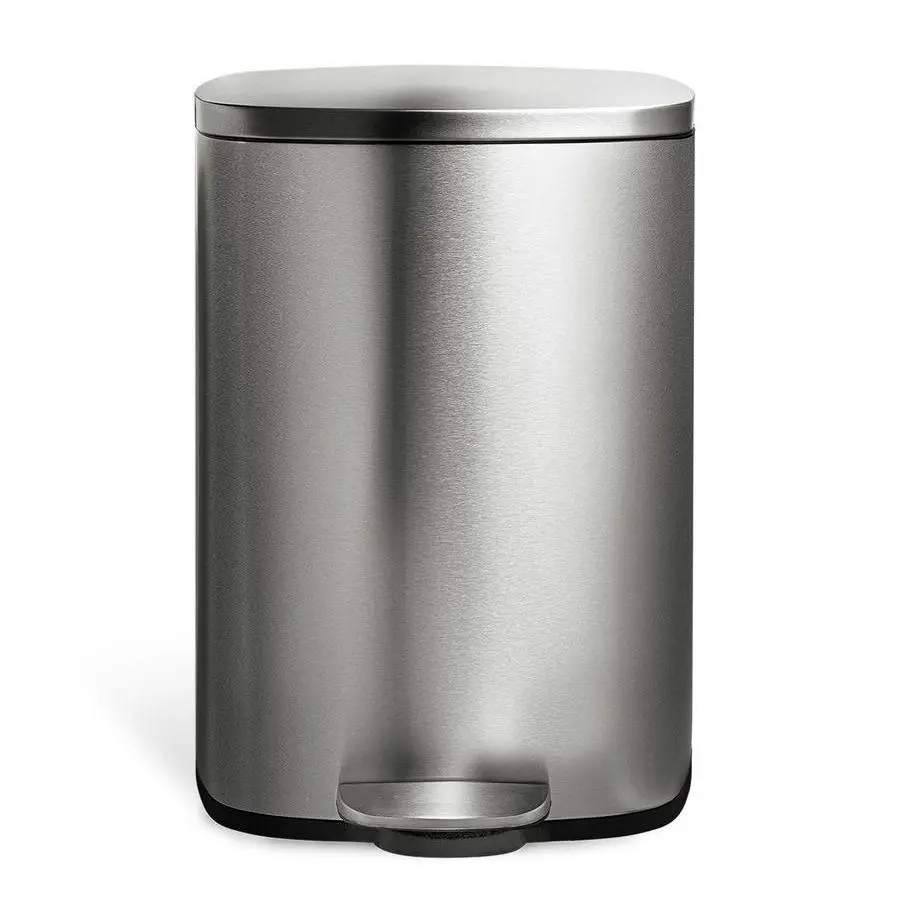 Nine Stars 13-Gallon Step-on Stainless Steel Tr ash Can