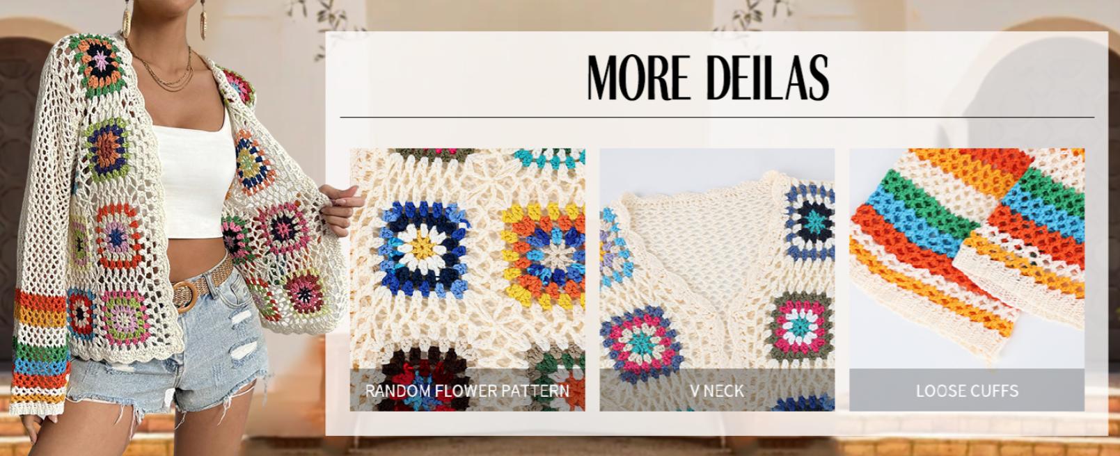 Kinghua Floral Crochet Cardigans for Women Trendy Spring Summer Hollow Out Open Front Boho Cardigan Sweater Tops Shrug sale lace lover granny square Vintage Tribal Knit Cardigan with Belt Kinghua Floral Crochet Cardigans for Women Trendy Spring Summer Hollow Out Open Front Boho Cardigan Sweater Tops Shrug sale lace lover granny square Vintage Tribal Knit Cardigan with Belt