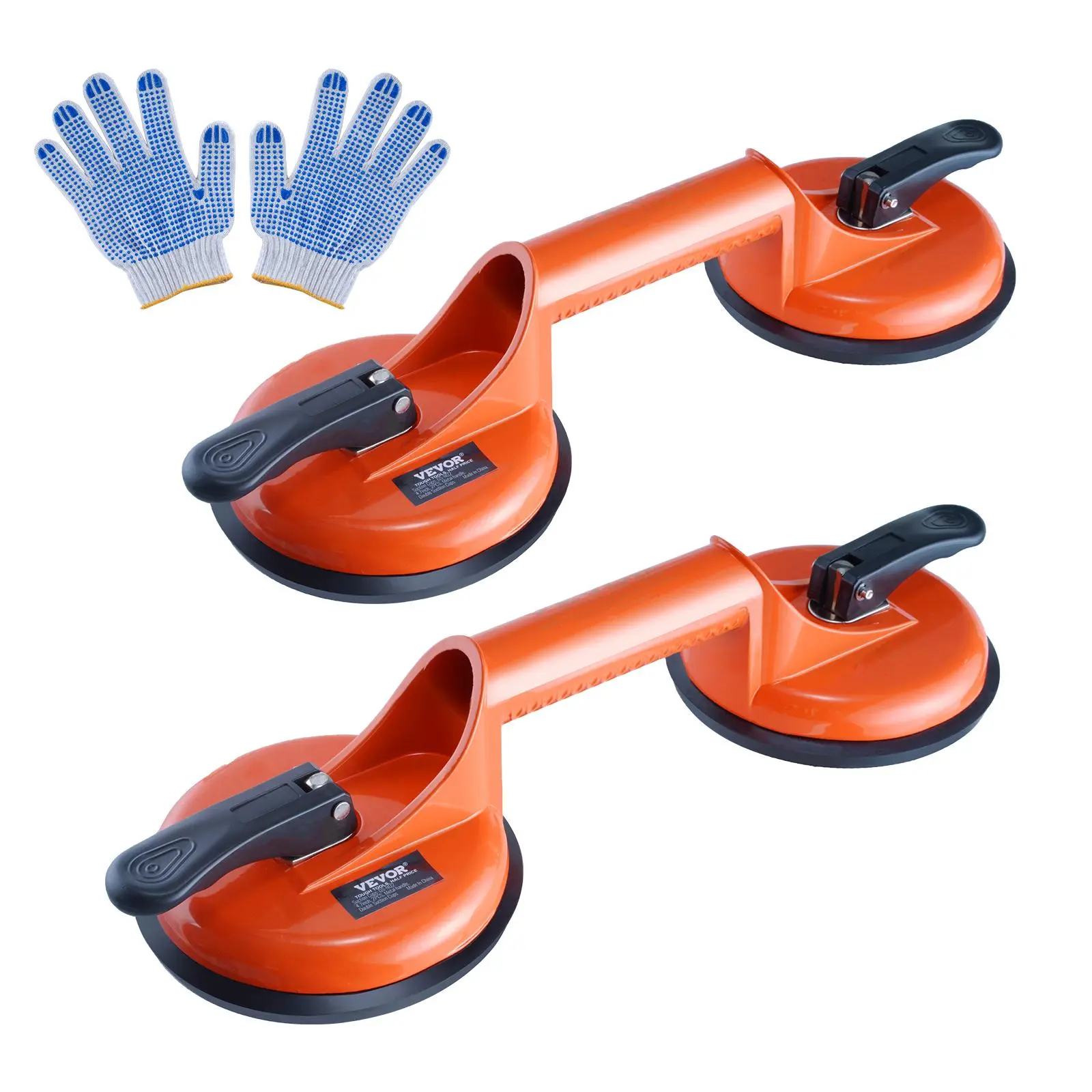 【SummerFinds】VEVOR Glass Suction Cup,  4.7" 2 Pack 330 lbs Load Capacity, Vacuum Suction Cup with Aluminum Handle, Heavy Duty Industrial Suction Cup Lifter Tool for Glass, Granite, Tile, Metal, Wood Panel Lifting